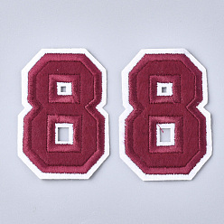 Number Computerized Embroidery Cloth Iron On Patches, Costume Accessories, Appliques, Number, Num.8, 59x41x1.5mm