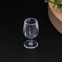 Clear Resin Miniature Ornaments, Wine Glass Shape, Micro Landscape Home Dollhouse Accessories, Pretending Prop Decorations, Clear, 19x39mm