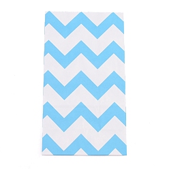 Светло-Голубой Белые крафт-бумажные пакеты, без ручек, сумки для хранения, волновая картина, Небесно-голубой, 23.5x13x8 см