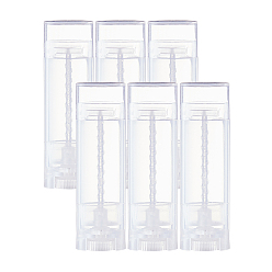 Clear DIY Empty Lipstick Bottle, Lip Gloss Tube, Lip Balm Tube, with Cap, Clear, 6.65x2x1.3~1.7cm