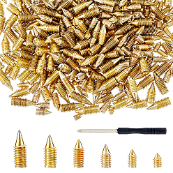Золотой 420шт. винт из углеродистой стали, 1плоская отвертка из железа, с пластиковыми ручками, золотые, 3~8x2~3.5 мм