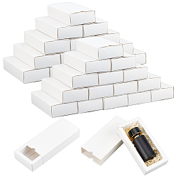 Белый Складные ящики из крафт-бумаги, прямоугольные, белые, 17x8x3.55 см