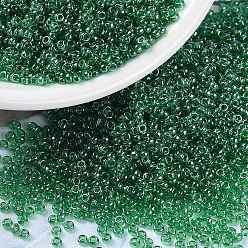 (RR173) Transparent Green Luster MIYUKI Round Rocailles Beads, Japanese Seed Beads, (RR173) Transparent Green Luster, 15/0, 1.5mm, Hole: 0.7mm, about 5555pcs/bottle, 10g/bottle