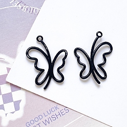 Черный Подвески из сплава , бабочка, чёрные, 25x19 мм