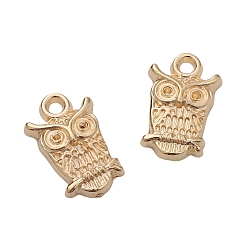 Золотой 20шт ccb пластиковые подвески, сова, золотые, 24x15x4 мм, отверстие : 2 мм