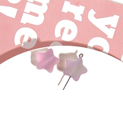 Лиловый Бусины из матовой смолы, для материалов для изготовления аксессуаров своими руками, два тона, звезда, сирень, 16x13 мм