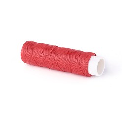 Red Round Waxed Polyester Twisted Cord, Micro Macrame Cord, for Leather Projects, Bookbinding, Red, 0.35mm, about 43 yards(40m)/roll
