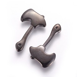 Gunmetal 304 Stainless Steel Pendants, Axe, Gunmetal, 39x22.5x4mm, Hole: 2mm