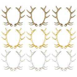 (52) Непрозрачная лаванда 18 шт. 3 цвета, большие подвески из сплава в тибетском стиле, шарфы рога, разноцветные, 66x33.5x3.5 мм, отверстие : 3.5 мм, 6 шт / цвет