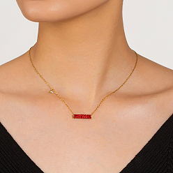 Сиамский 201 Женские ожерелья с полуколонной подвеской из нержавеющей стали, полностью украшенные стразами, золотые, Сиам, 17.32 дюйм (44 см)