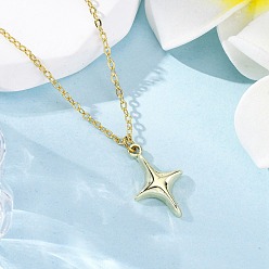 Золотой Звезда сплава кулон ожерелья, ожерелья-цепочки из латуни для женщин, золотые, 16.65 дюйм (42.3 см)