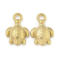 Настоящее золото 18K Ионное покрытие (ip) 304 подвески из нержавеющей стали, черепаховый шарм, реальный 18 k позолоченный, 18x12x4.5 мм, отверстие : 3 мм