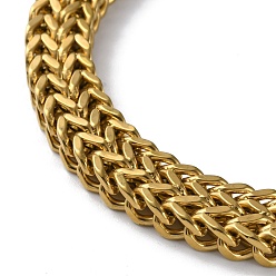 Golden Ion Plating(IP) 304 Stainless Steel Wheat Chain Necklaces, with Dragon Heads Clasps, Golden, 24.09 inch(61.2cm)