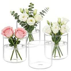 Transparent Säulenförmige Glasvasenornamente, für die Hochzeitsdekoration im Home-Office, Transparent, 98.5x100 mm, Kapazität: 650 ml (21.98 fl. oz)