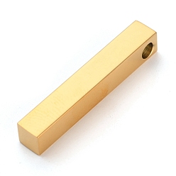 Golden Ion Plating(IP) 304 Stainless Steel Pendants, Rectangle/Bar, Golden, 30x5x5mm, Hole: 3mm