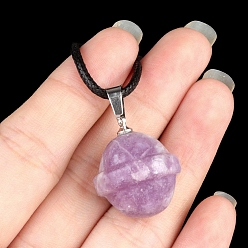 Лепидолит Подвески из натурального лепидолита/пурпурной слюды, круглые, 20 мм