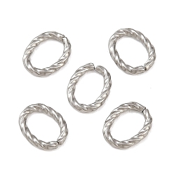 Нержавеющая Сталь Цвет 304 нержавеющей стали связывающий кольца, разъемы для быстрой связи, витых овальных, цвет нержавеющей стали, 9x7x1.5 мм, внутренний диаметр: 7x4 мм