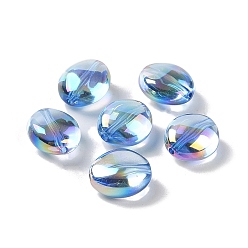 Cornflower Blue Acrylic Beads, Imitation Baroque Pearl Style, Oval, Cornflower Blue, 12x10.5x6.5mm, Hole: 1.3mm
