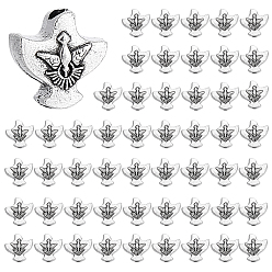 Античное Серебро 100 бусины из цинкового сплава в тибетском стиле, голубь, античное серебро, 10x10x3.5 мм, отверстие : 1.5 мм