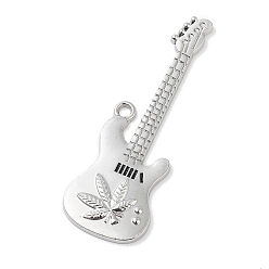 Платина Эмали сплава большие кулоны, гитар, платина, 66.5x23x2.5 мм, отверстие : 2.5 мм