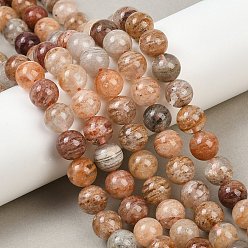 Лодолит Кварц Натуральные многослойные нити из кварцевых бусин лодолита, круглые, 10~10.5 мм, отверстие : 1.2 мм, около 39 шт / нитка, 15.55'' (39.5 см)