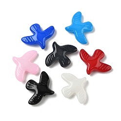 (52) Непрозрачная лаванда Выпечка окрашенные стеклянные бусины, голубь мира, разноцветные, 34x42x9 мм, отверстие : 1.6 мм