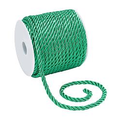 Зеленый 3 шнур, плетеный из полиэстера, витая веревка, для ювелирных изделий из шнура своими руками, зелёные, 5 мм, около 18 м / рулон