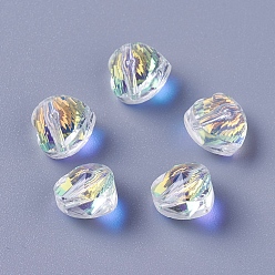 Clear AB K9 Glass, Imitation Austrian Crystal Beads, K9 Glass, Faceted, Heart, Clear AB, 8x8x6mm, Hole: 1.2mm