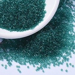(DB1108) Transparent Caribbean Teal MIYUKI Delica Beads, Cylinder, Japanese Seed Beads, 11/0, (DB1108) Transparent Caribbean Teal, 1.3x1.6mm, Hole: 0.8mm, about 2000pcs/bottle, 10g/bottle