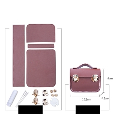 Индийский Красный Набор мини-сумок для наушников своими руками, включая материалы сумки из искусственной кожи, с железными застежками, Индийская красная, 8x10.5x4.5 см