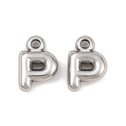 Letter P 304 подвески из нержавеющей стали, письмо амулеты, Письмо P, 9.5~10x2.5~9x2.5 мм, отверстие : 1.2 мм