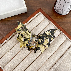 Champagne Gold Акриловые заколки для волос в виде летучей мыши на Хэллоуин, аксессуары для волос для женщин и девочек, шампанское золото, 85x55 мм