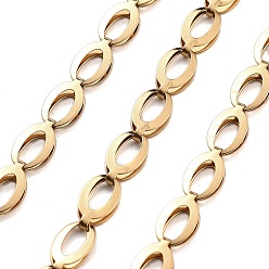 Золотой Вакуумное покрытие pvd 304 звенья цепи из нержавеющей стали, овальные, несварные, с катушкой, золотые, ссылка: 9.7x5.5x2 mm