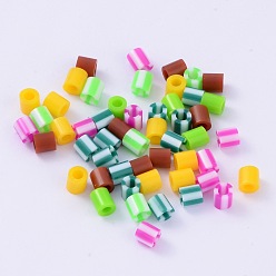 (52) Непрозрачная лаванда Смешанный тип трубки PE поделки плавкие шарики заправок, разноцветные, 5x5 мм, Отверстие : 3 мм , около 1000 шт / 60 г