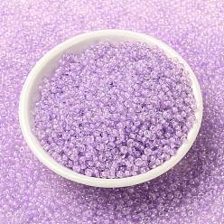 (RR222) Orchid Lined Crystal MIYUKI Round Rocailles Beads, Japanese Seed Beads, (RR222) Orchid Lined Crystal, 8/0, 3mm, Hole: 1mm, about 422~455pcs/bottle, 10g/bottle