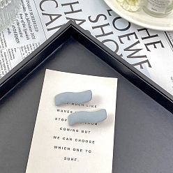 Светлый Стально-синий Волнообразные заколки для волос из ткани и железа для женщин и девочек, с пластиковой имитацией жемчуга, светло-стальной синий, 50x15 мм