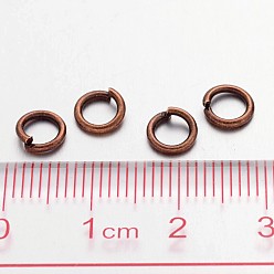 Red Copper Open Jump Rings Brass Jump Rings, Cadmium Free & Lead Free, Red Copper, 6x1mm, 18 Gauge, Inner Diameter: 4mm, about 4160pcs/500g