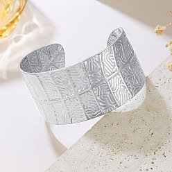 Нержавеющая Сталь Цвет 304 женские браслеты-манжеты из нержавеющей стали, лист, цвет нержавеющей стали, внутренний диаметр: 2-1/2 дюйм (6.2 см)