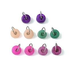 (52) Непрозрачная лаванда Подвески-колонны из натурального белого нефрита, с платиновыми кольцами, разноцветные, 8x5 мм, отверстие : 6 мм