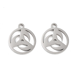 Fan Не тускнеющие 316 подвески из хирургической нержавеющей стали, лазерная резка, плоский круглый шарм, цвет нержавеющей стали, вентилятор, 14.5x12.5x1 мм, отверстие : 1.5 мм