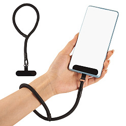 Черный Полиэфирный шнур для крепления телефона, для украшения мобильных аксессуаров, чёрные, 225 мм