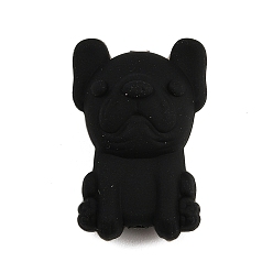 Черный Силиконовые бусины, фокусные бусы, собака, чёрные, 24.5x16.5x13.5 мм, отверстие : 2 мм