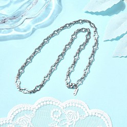 Нержавеющая Сталь Цвет 304 ожерелья из нержавеющей стали с цепочкой с поперечными связями для женщин и мужчин, не тускнеет, цвет нержавеющей стали, 21.26 дюйм (54 см)