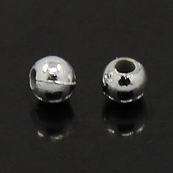 Silver Plated Plating Plastic Acrylic Round Beads, Silver Plated, 5mm, Hole: 1mm, about 7000pcs/pound