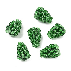 Темно-Зеленый Бусины лэмпворк , винограды, темно-зеленый, 21~24x15~17 мм, отверстие : 1.8 мм