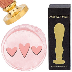 Сердце Латунные восковые печати с деревянной ручкой, для diy scrapbooking, сердце, 25 мм