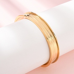 Golden 304 Stainless Steel Grooved Bangle Base, Blank Cuff Bangles, Leather Inlay Bangle Making, Golden, Inner Diameter: 1.71x2.50 inch(4.35x6.35cm), Slot: 9mm