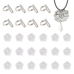 Серебро Поручни из латунной трубки, петля под залог, с пластиковыми гайками уха, трубка, серебряные, 8x8x6 мм, отверстие : 4 мм