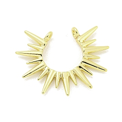 Настоящее золото 18K Стойки обшивки латунь кулон, без кадмия и без свинца, долгоиграющий, солнце, реальный 18 k позолоченный, 22x27.5x4 мм, отверстие : 1.8 мм