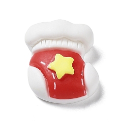 Christmas Socking Кабошоны из непрозрачной смолы с рождественской тематикой, с эмалью, рождественские носки, 22x20x8.5 мм